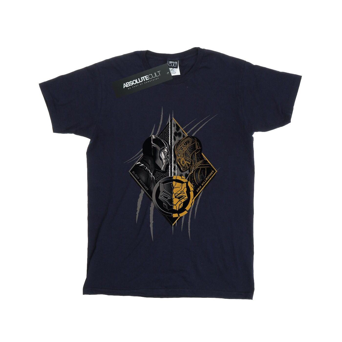 Image of Black Panther Vs Killmonger Tshirt Damen Marine XL