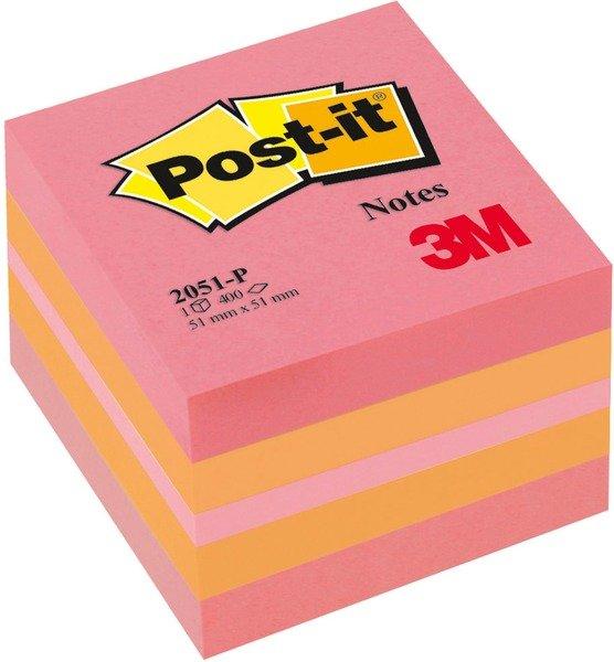 Post it POST-IT Würfel Mini Pink 51x51mm 2051-P 3-farbig ass./400 Blatt  