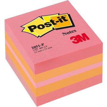 POST-IT Würfel Mini Pink 51x51mm 2051-P 3-farbig ass./400 Blatt