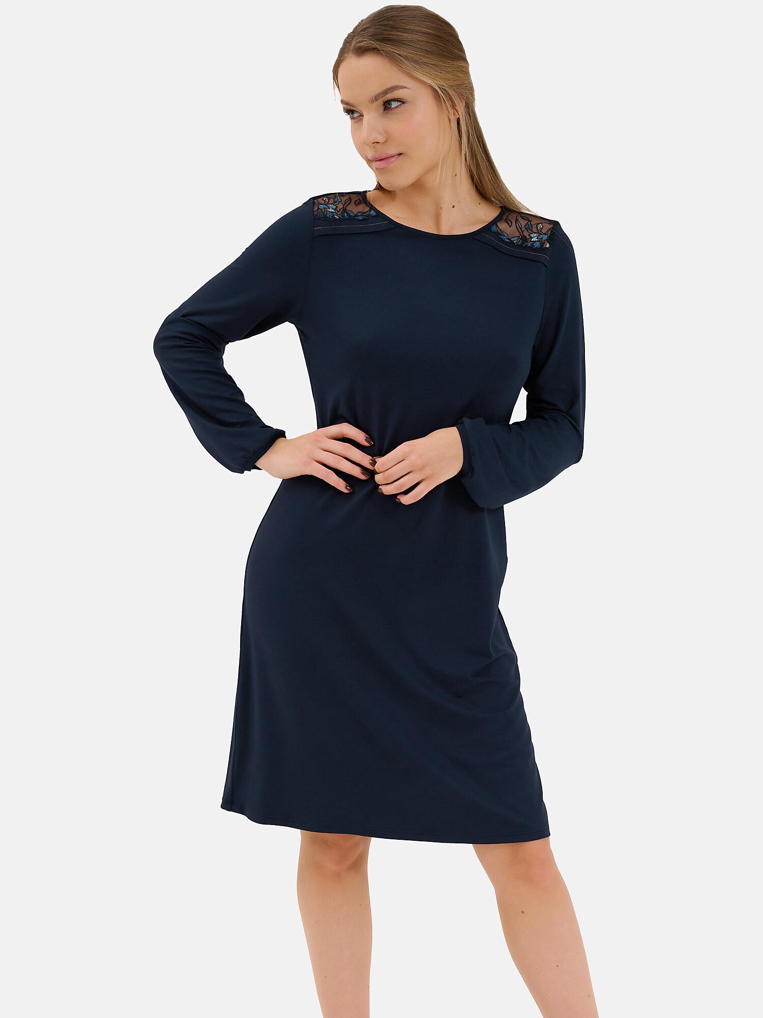 Image of Nachthemd Mit Langen Ärmeln Mirabelle Damen Blau XXL