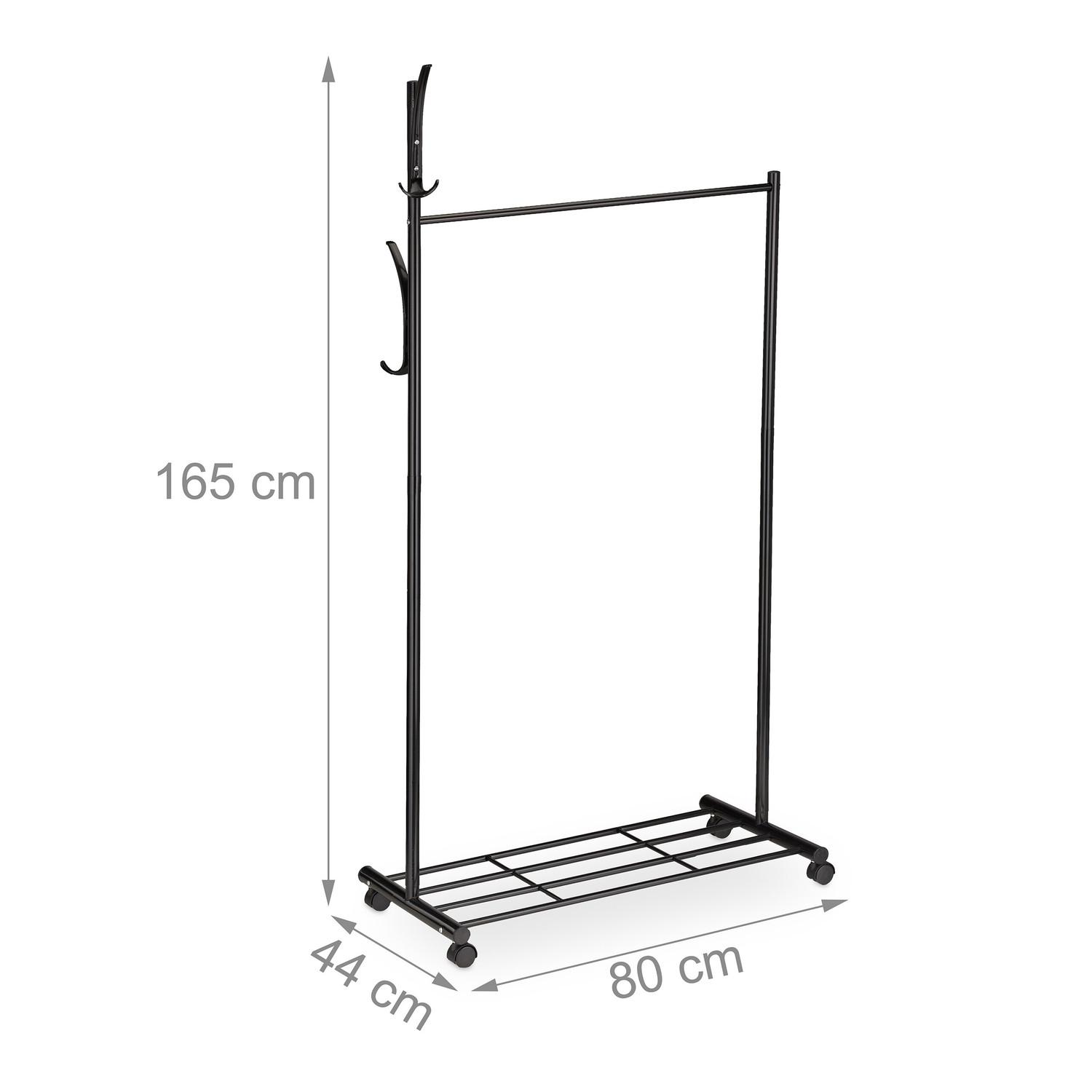 B2X Schwarzer Kleiderbügel mit Rollen  