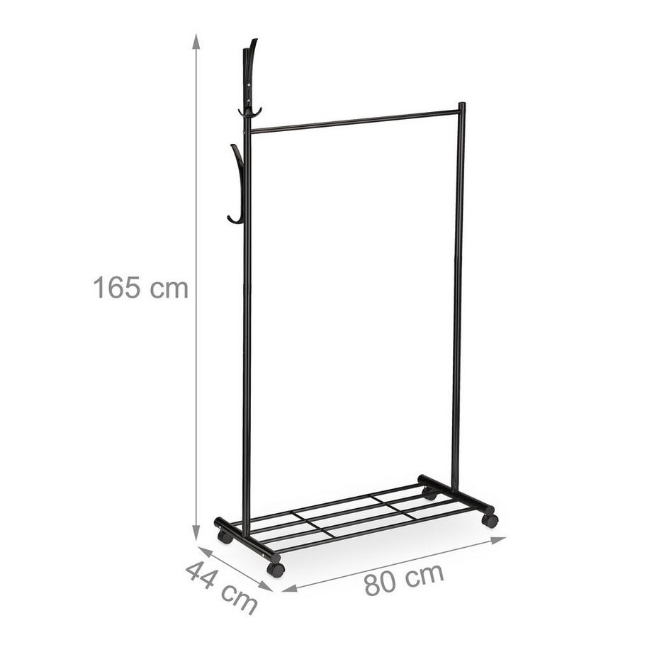 B2X Appendiabiti nero con ruote  
