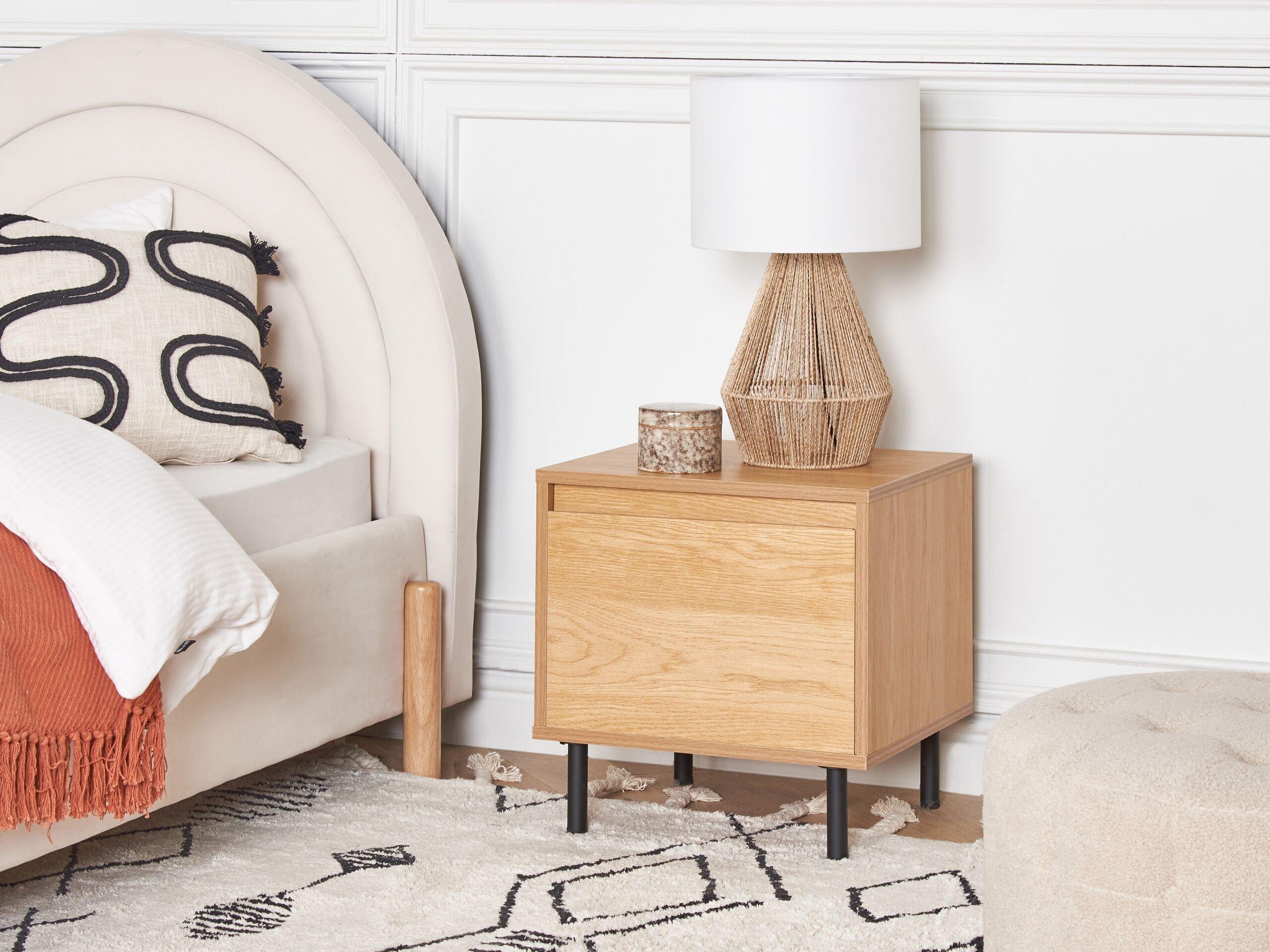 Beliani Table de nuit à 1 tiroir en Panneau de particules de bois Scandinave NIKEA  