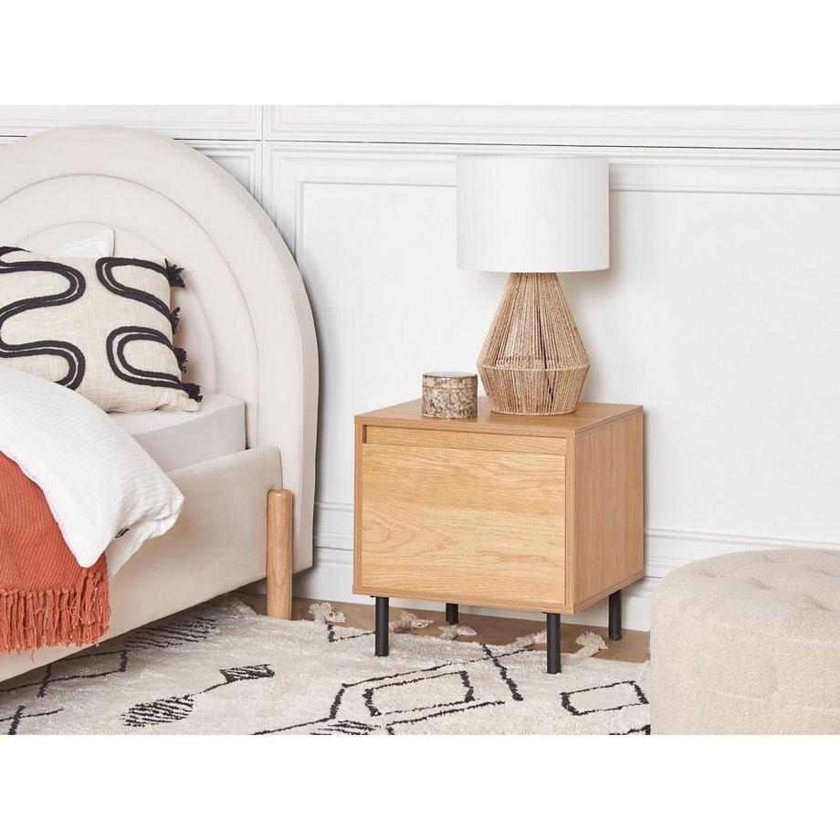 Beliani Nachttisch mit 1 Schublade aus Faserplatte Skandinavisch NIKEA  