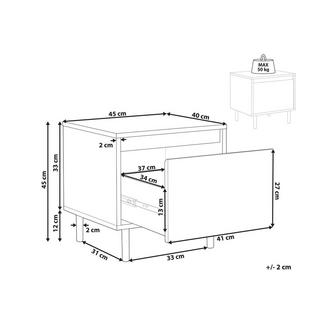 Beliani Comodino 1 cassetto en Pannello di fibre (LDF) Scandinavo NIKEA  