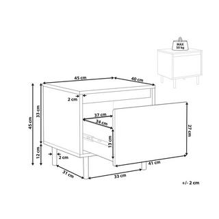 Beliani Comodino 1 cassetto en Pannello di fibre (LDF) Moderno NIKEA  