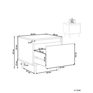 Beliani Comodino 1 cassetto en Pannello di fibre (LDF) Scandinavo NIKEA  