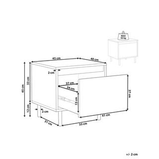 Beliani Table de nuit à 1 tiroir en Panneau de particules de bois Scandinave NIKEA  