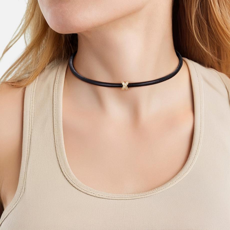 Lulu & Jane  Collier en laiton Zircone 
