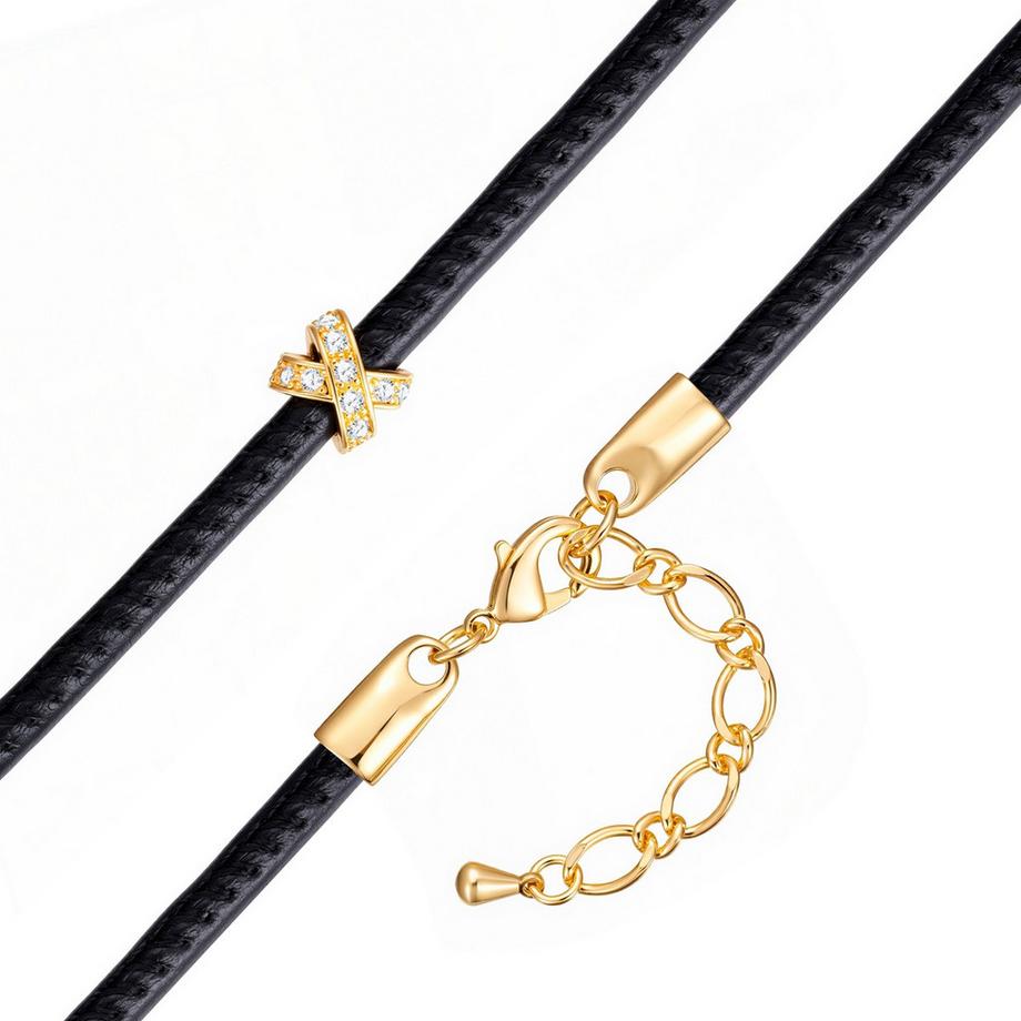 Lulu & Jane  Collier en laiton Zircone 