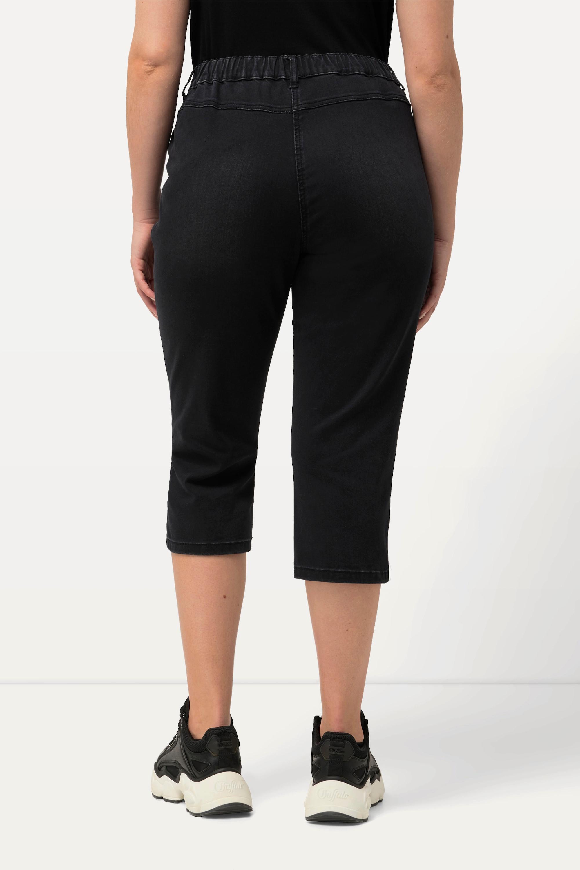 Ulla Popken  Capri-Jeans Sienna, schmales Bein, Elastikbund, Stretch 