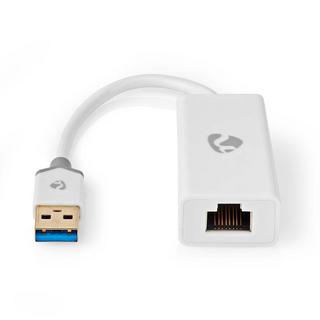 Nedis  USB-Netzwerkkarte | USB 3.2 Gen 1 | 1 Gbps | USB-A Stecker | RJ45 Buchse | 0,20 m | Rund | Vergoldet | Blankes Kupfer | Weiß | Box 
