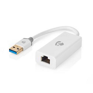Nedis  USB-Netzwerkkarte | USB 3.2 Gen 1 | 1 Gbps | USB-A Stecker | RJ45 Buchse | 0,20 m | Rund | Vergoldet | Blankes Kupfer | Weiß | Box 