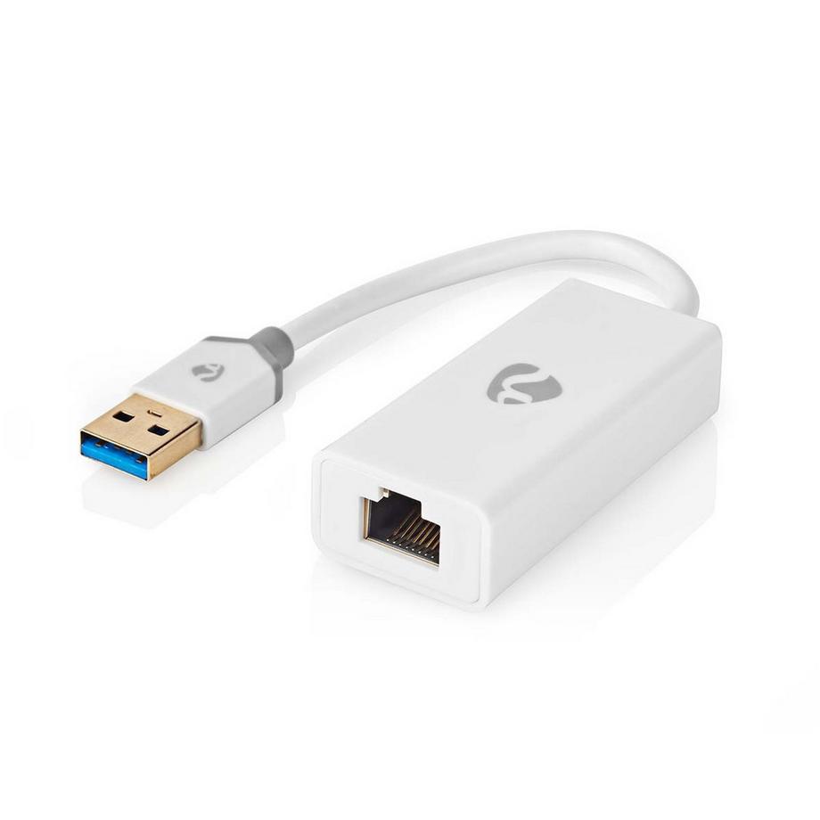 Nedis  Carte réseau USB | USB 3.2 Gen 1 | 1 Gbps | USB-A mâle | RJ45 femelle | 0.20 m | Rond | Plaqué or | Cuivre nu | Blanc | Boîte 