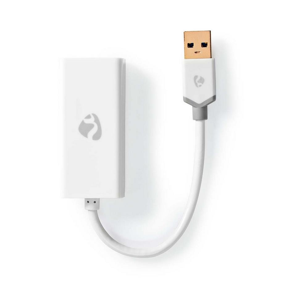 Nedis  Carte réseau USB | USB 3.2 Gen 1 | 1 Gbps | USB-A mâle | RJ45 femelle | 0.20 m | Rond | Plaqué or | Cuivre nu | Blanc | Boîte 