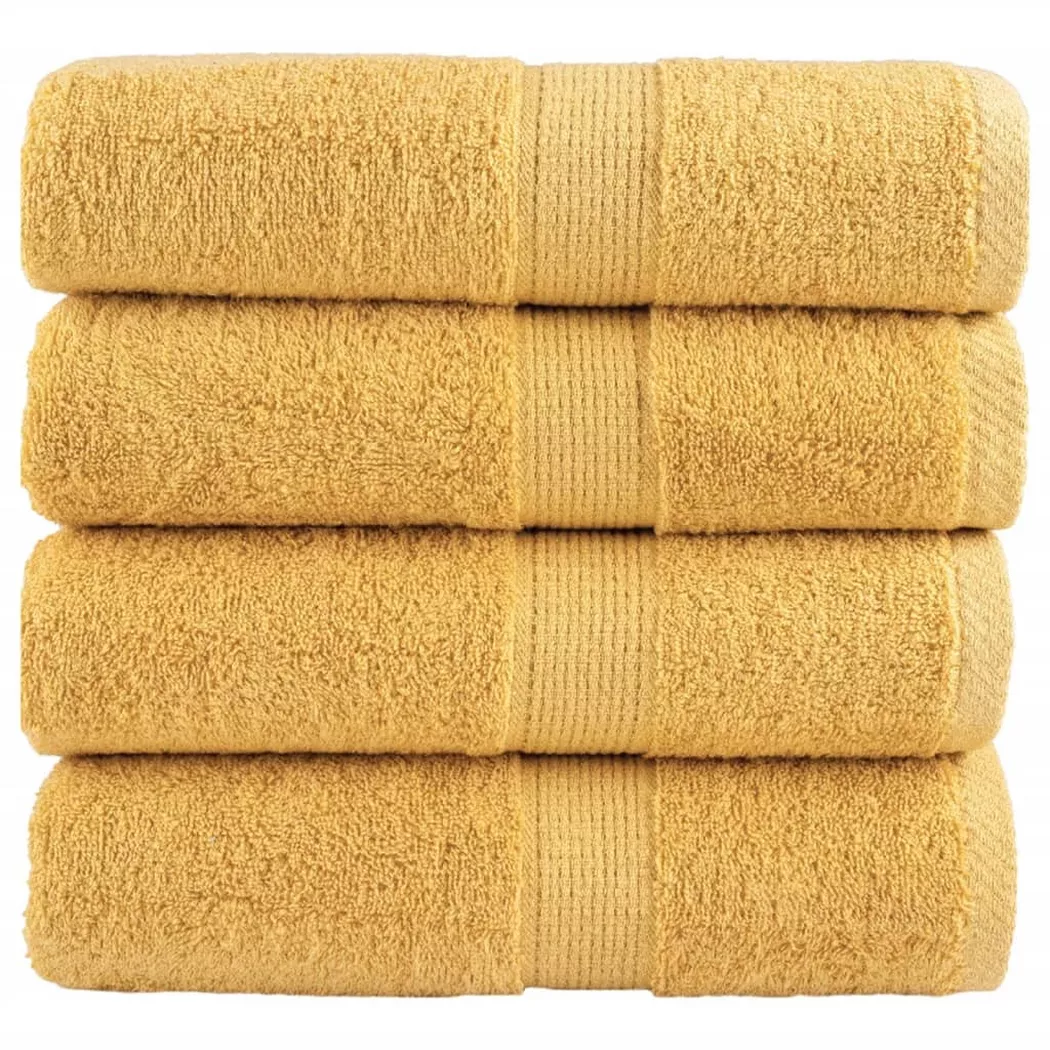 VidaXL - Serviette de visage coton, 30 x 30 cm, Or Jaune