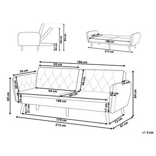 Beliani Schlafsofa aus Samtstoff Modern BARDU  