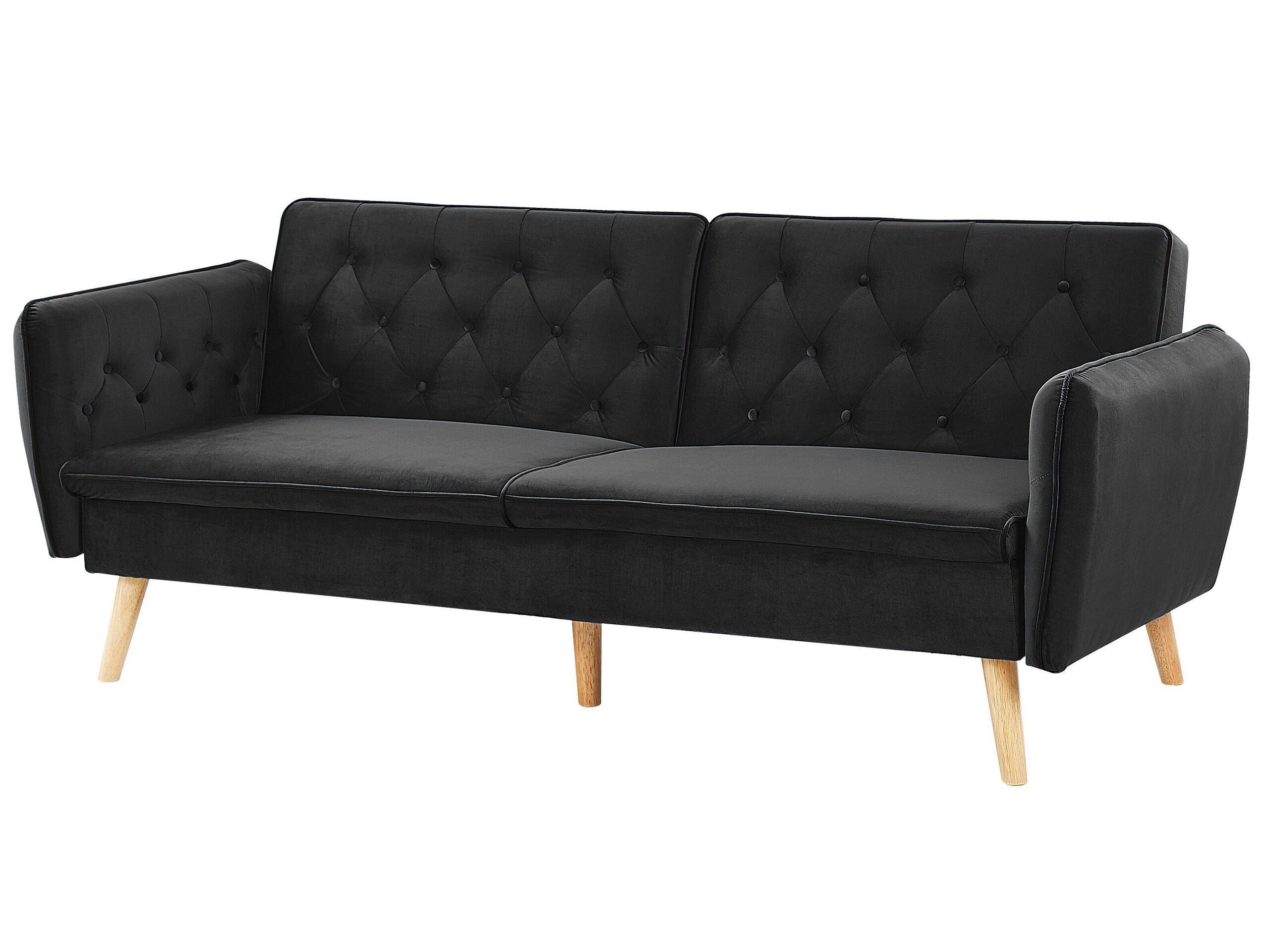 Beliani Schlafsofa aus Samtstoff Modern BARDU  