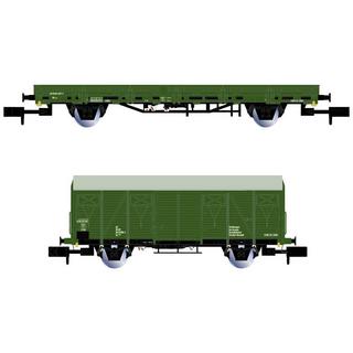 Arnold  Lot de 2 wagons de service de chemin de fer de la DR 
