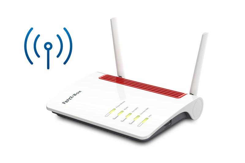 AVM  FRITZ!Box 6850 LTE WLAN-Router Gigabit Ethernet Dual-Band (2,4 GHz/5 GHz) 4G Rot, Weiß 