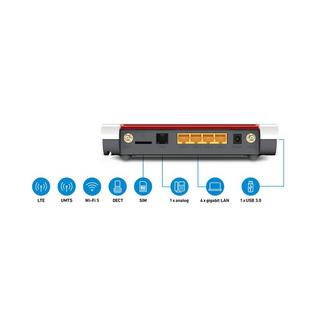 AVM  FRITZ!Box 6850 LTE WLAN-Router Gigabit Ethernet Dual-Band (2,4 GHz/5 GHz) 4G Rot, Weiß 