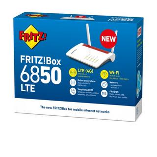 AVM  FRITZ!Box 6850 LTE WLAN-Router Gigabit Ethernet Dual-Band (2,4 GHz/5 GHz) 4G Rot, Weiß 