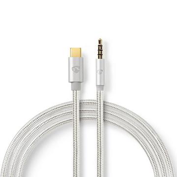 Adattatore USB-C™ | USB 2.0 | USB-C™ Maschio | 3,5 mm Maschio | 1,00 m | Rotondo | Placcato oro | Intrecciato / Nylon | Alluminio | Scatola con finestra coperta