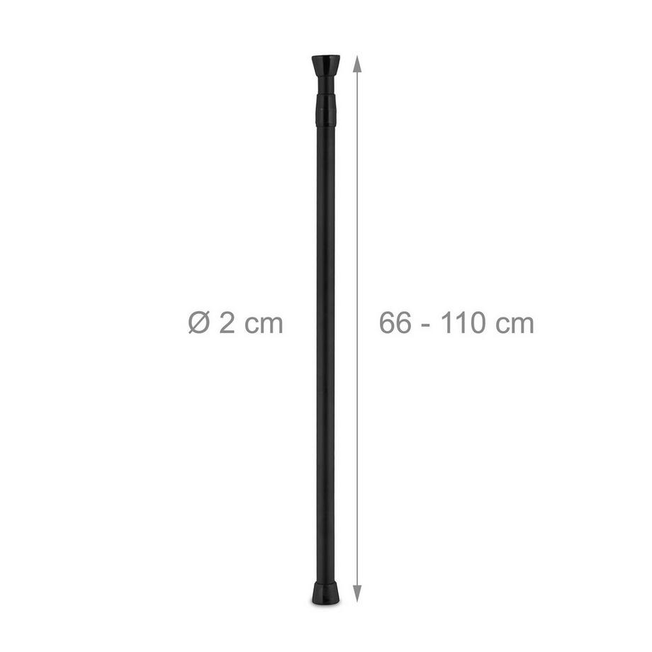 B2X Tige télescopique noire en acier inoxydable  