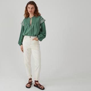 La Redoute Collections  Bestickte Bluse mit Rüschenkragen 