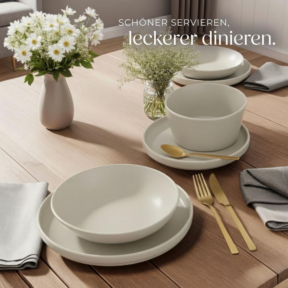 Tectake  Tafelservice Una für 6 Personen im Urban-Style 