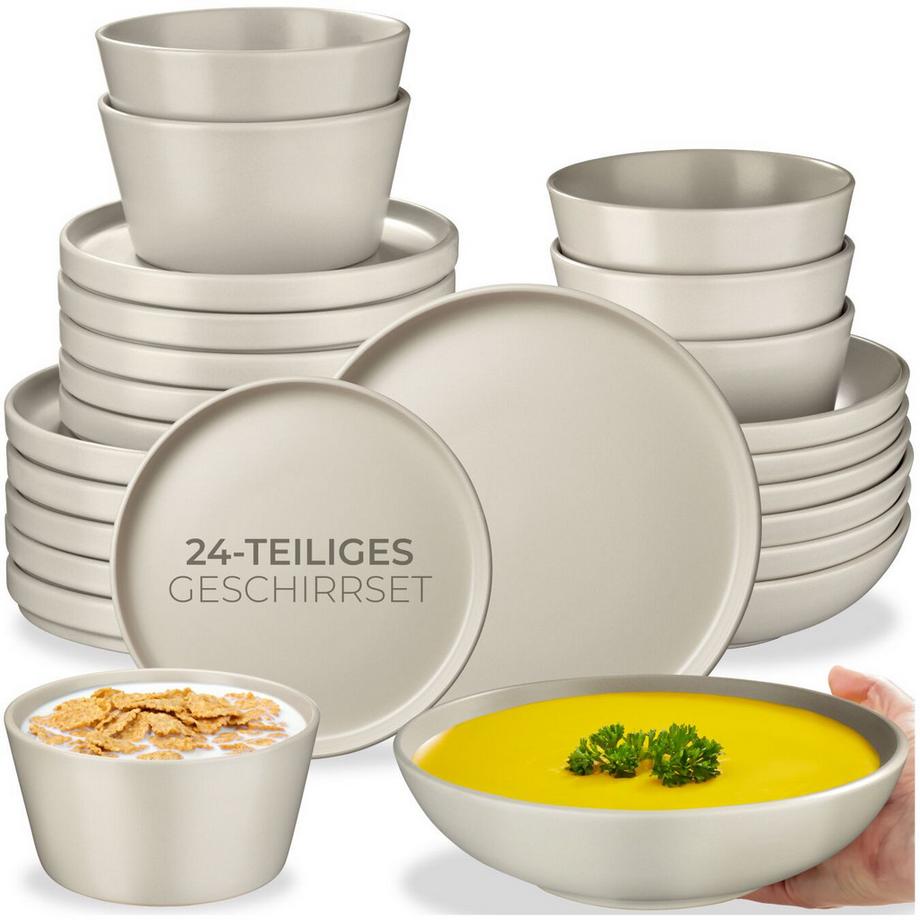 Tectake  Tafelservice Una für 6 Personen im Urban-Style 