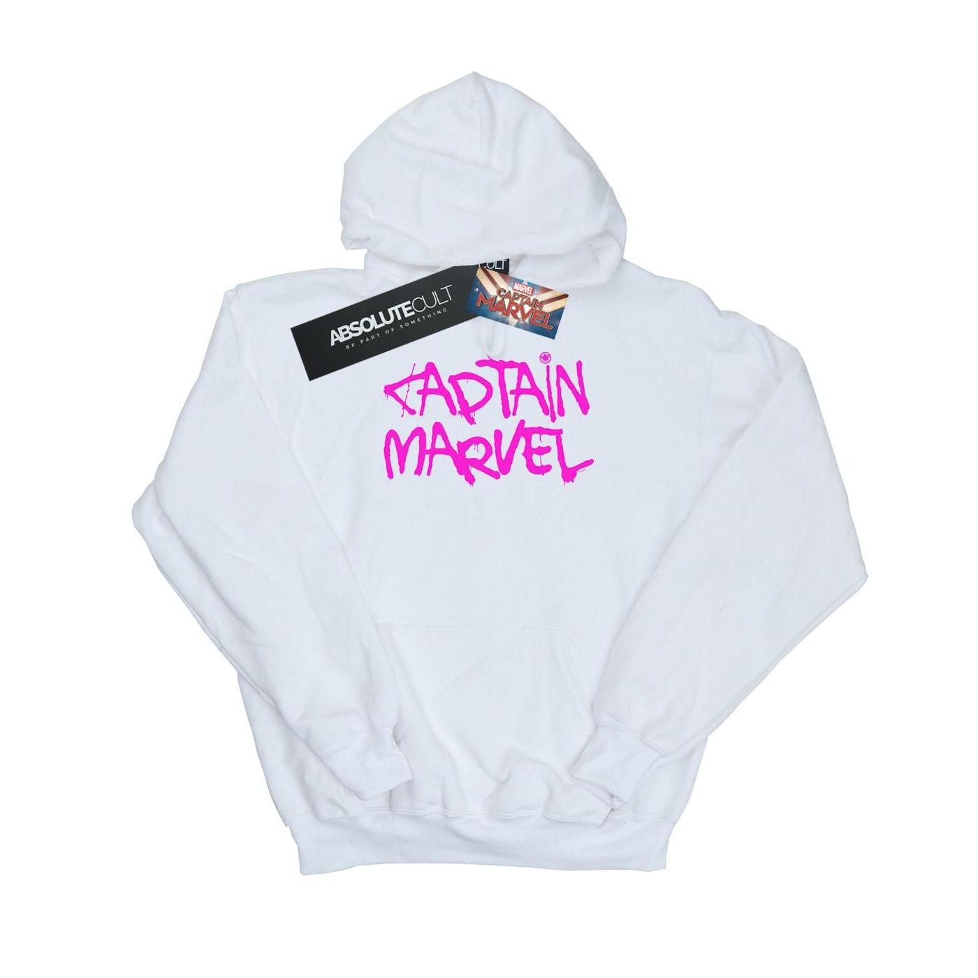 Image of Captain Spray Text Kapuzenpullover Mädchen Weiss 140/146