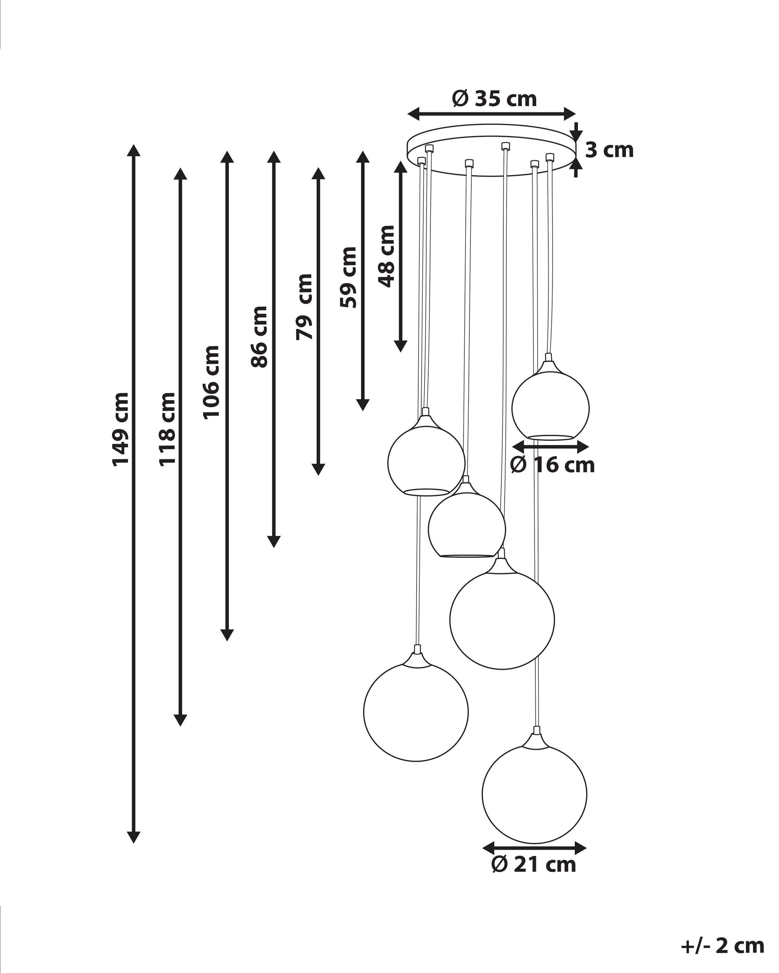 Beliani Lampe suspension en Verre Moderne TOOMA  