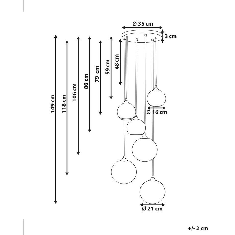 Beliani Lampe suspension en Verre  TOOMA  