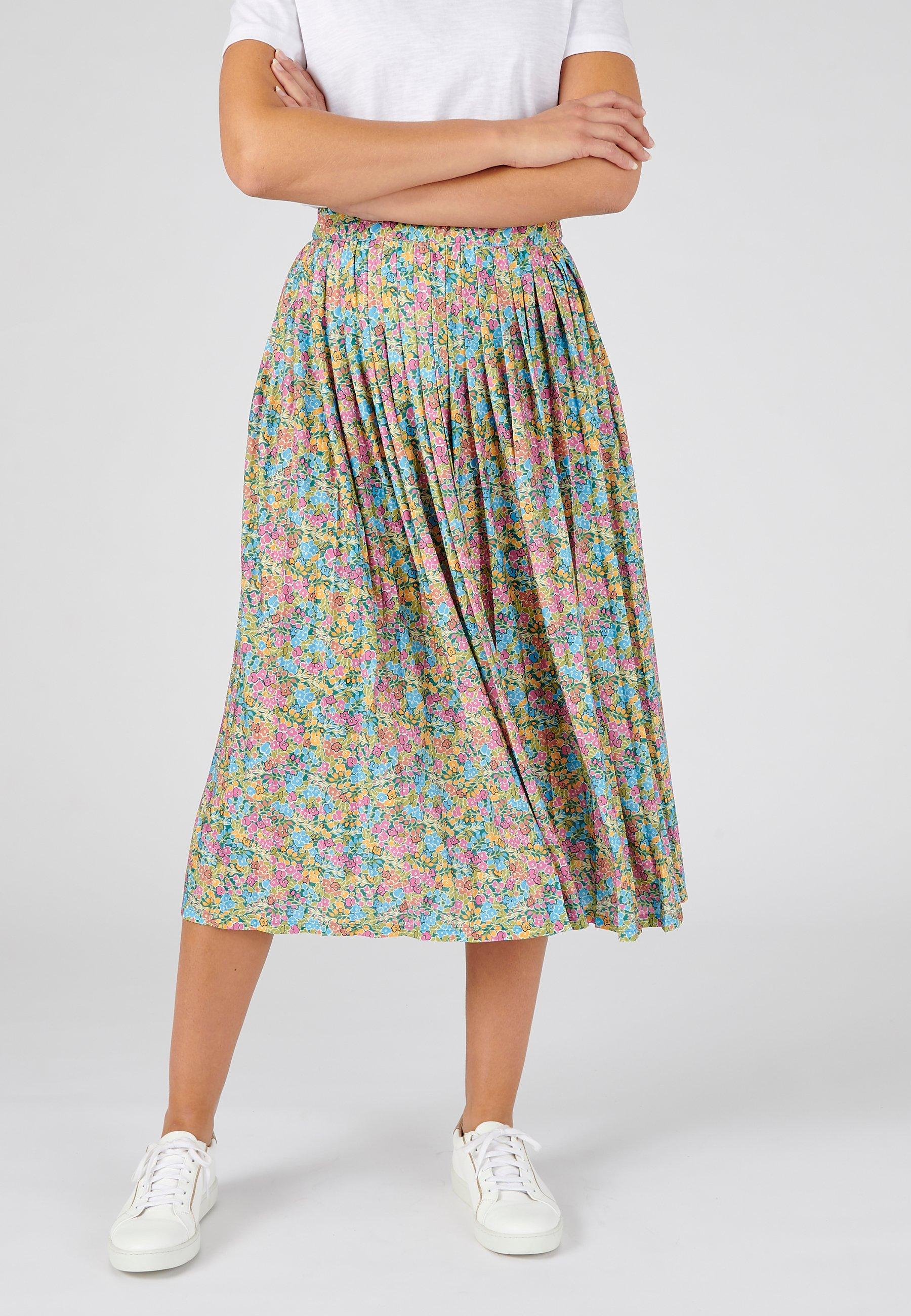 Image of Bedruckter Rock Aus Plissiertem Gewebe. Damen Multicolor 38