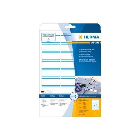 HERMA HERMA Namensetiketten 63,5x29,6mm 4513 weiss 540 Stk./20 Bl.  