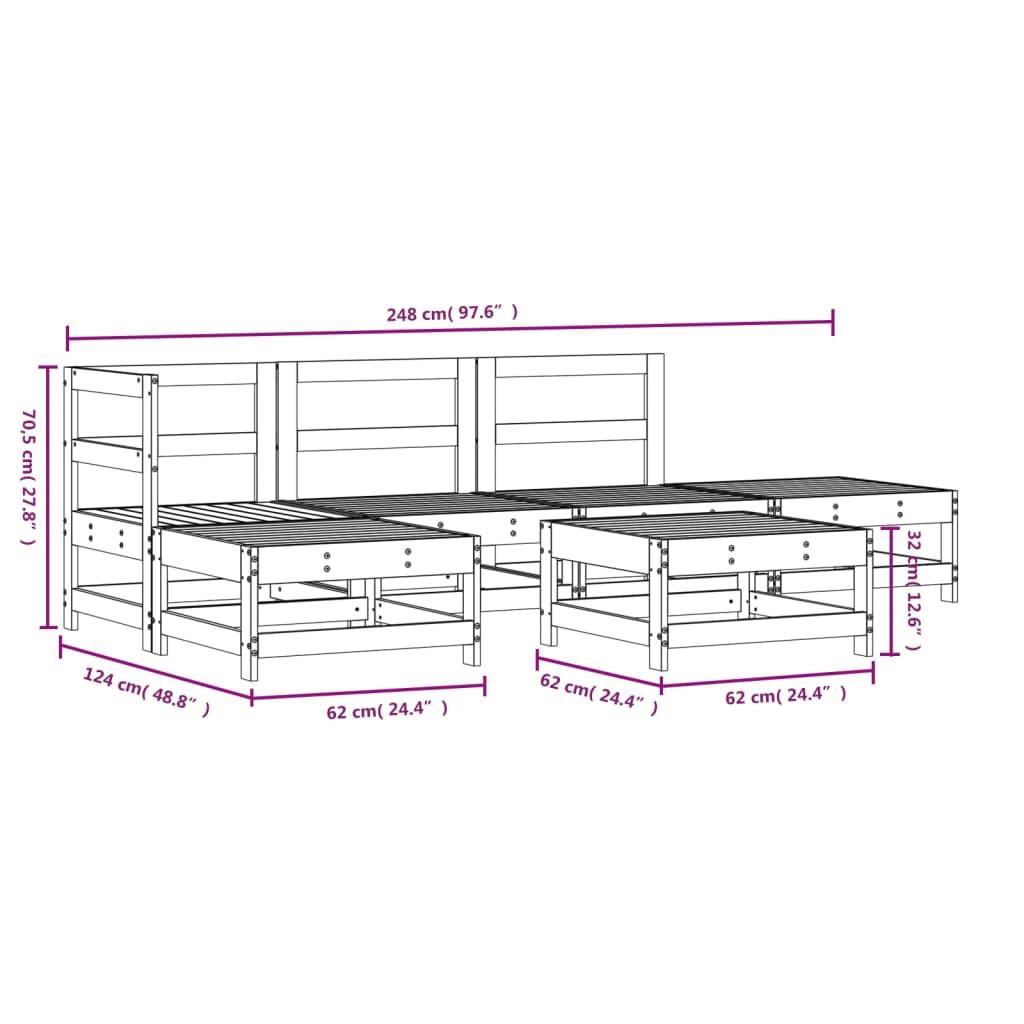 VidaXL set mobili da giardino Legno di pino impregnato  