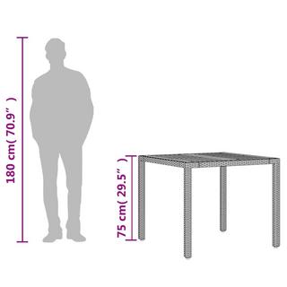 VidaXL Table de jardin rotin synthétique  