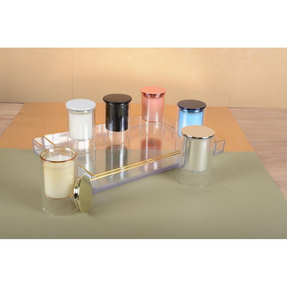 Aulica  PLATEAU RECTANGULAIRE FILET DORE - LOT DE 2 