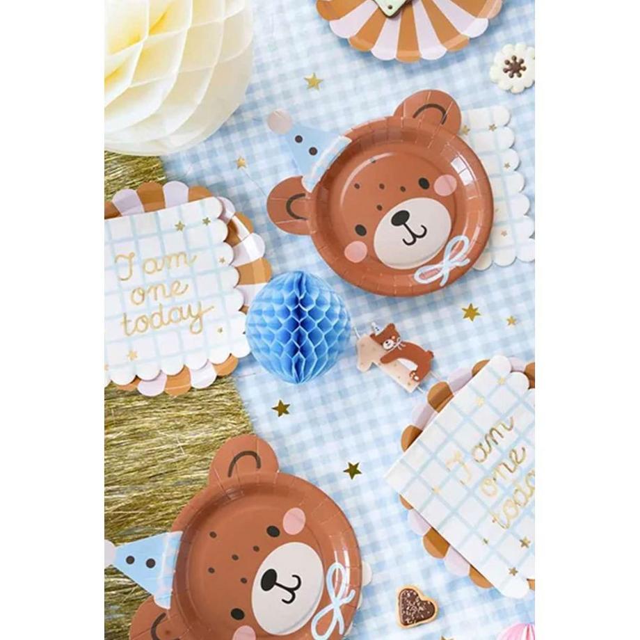 PartyDeco assiettes jetables tête dours en peluche  