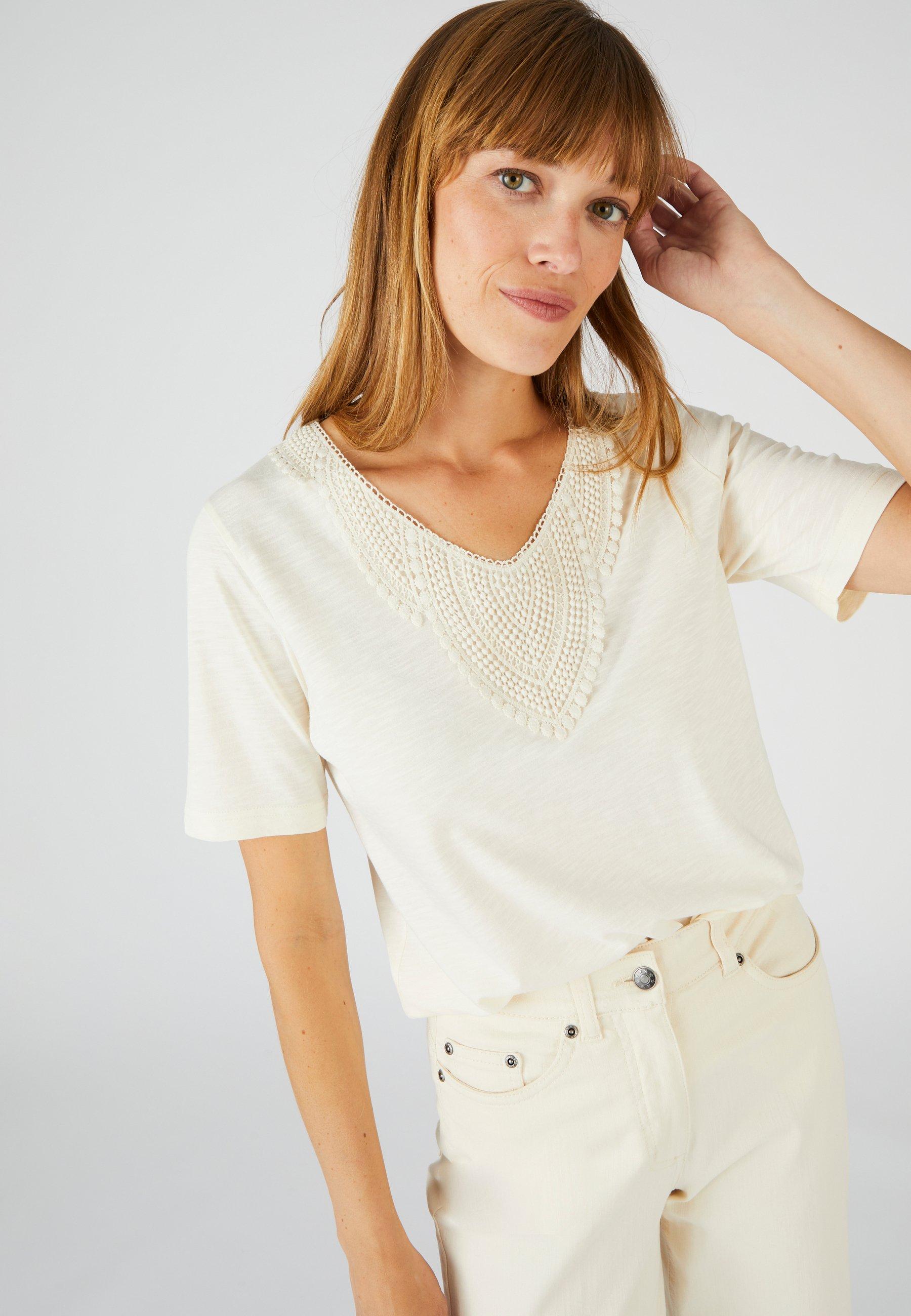 Image of T-shirt Aus Bio-baumwoll-mix. Damen Braun 34/36