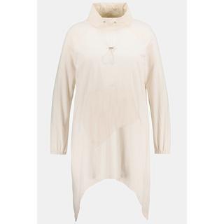 Ulla Popken  Longshirt, Stehkragen, Zipfelsaum, Langarm, Biobaumwolle 