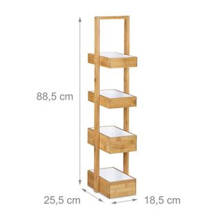 B2X Étagère de salle de bain en bambou à 4 compartiments  