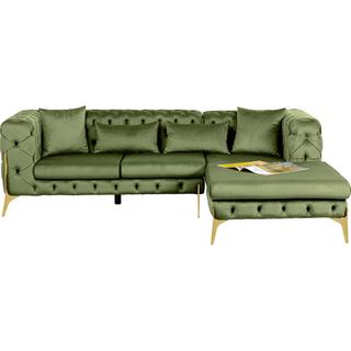 KARE Design Divano angolare Bellissima Velvet verde destra  