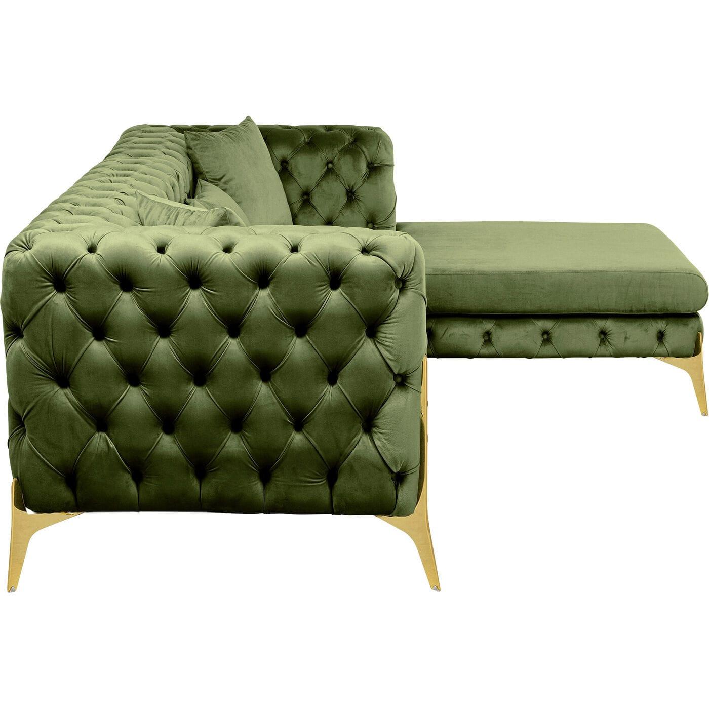 KARE Design Divano angolare Bellissima Velvet verde destra  