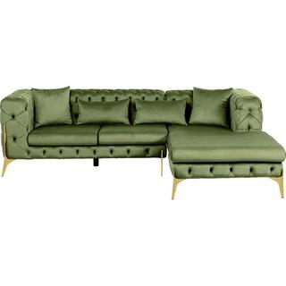 KARE Design Divano angolare Bellissima Velvet verde destra  