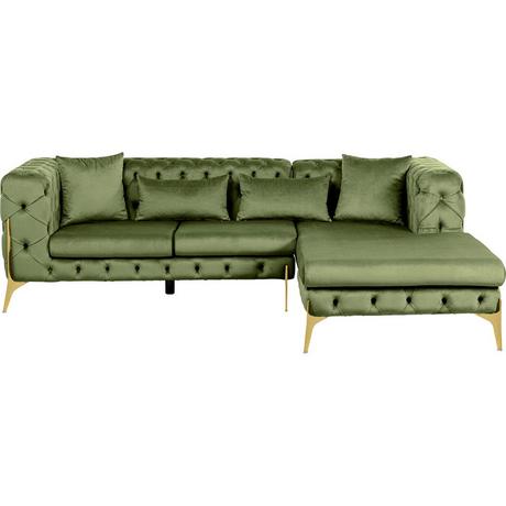 KARE Design Canapé d'angle Bellissima Velvet vert droite  