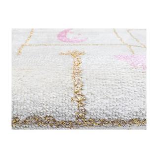 Vente-unique  Tappeto per bambini gioco della campana 100 x 150 cm Beige, rosa e lurex dorato - FUNNY 