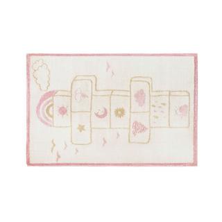 Vente-unique  Tappeto per bambini gioco della campana 100 x 150 cm Beige, rosa e lurex dorato - FUNNY 