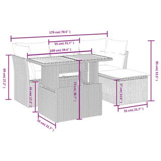 VidaXL Garten sofagarnitur poly-rattan  